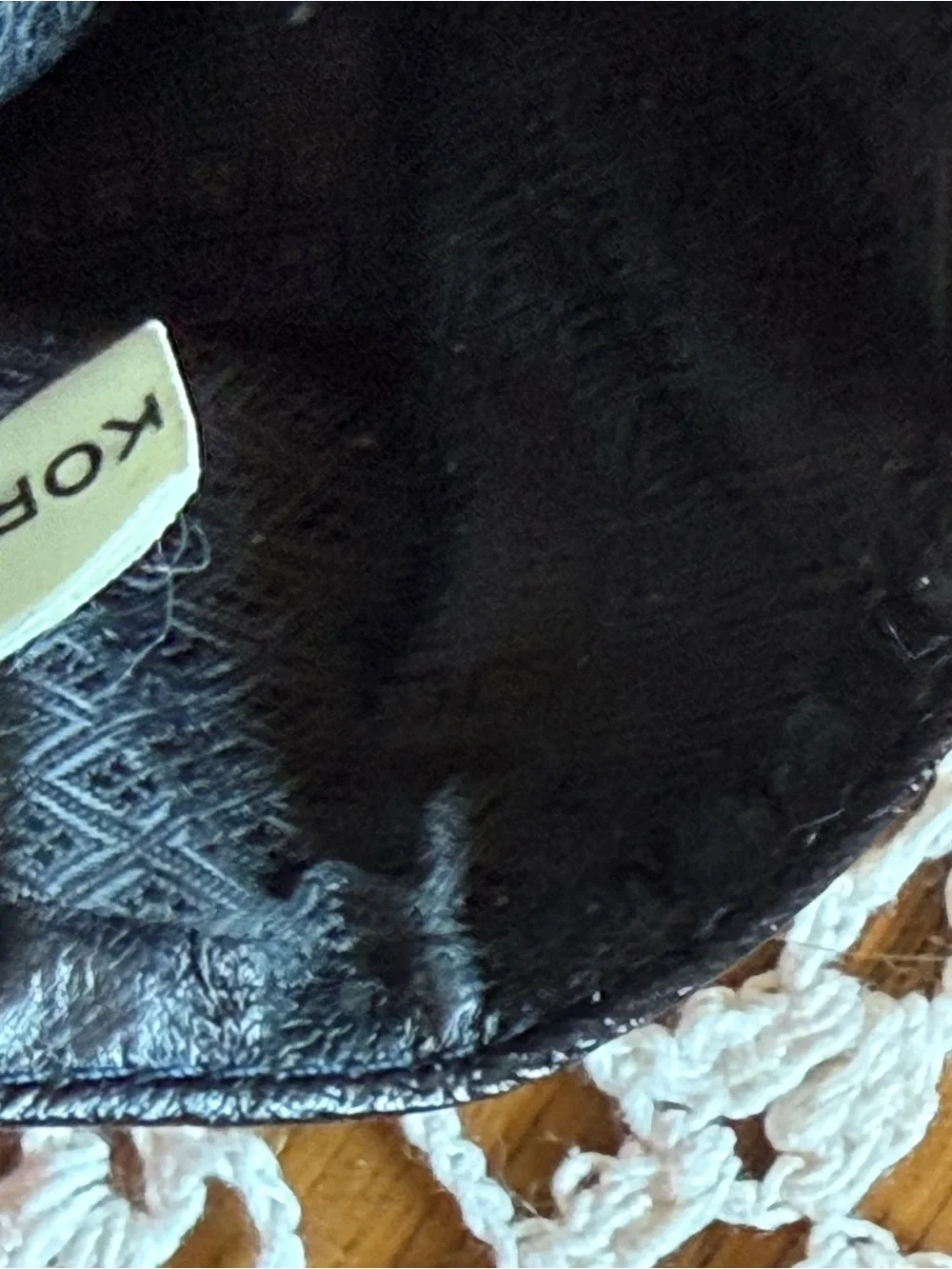 Vintage 80s Black Eel Skin Mini Clutch Coin Purse Made in Korea